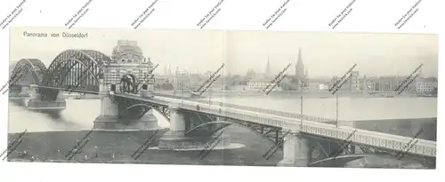 4000 DÜSSELDORF, Oberkasseler Brücke, Doppel-Klapp-Karte, ca. 1910