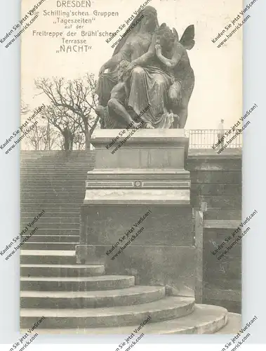 0-8000 DRESDEN, Brühl'sche Terrase, Schilling'sche Gruppe "NACHT", 1907