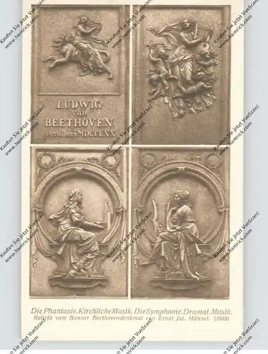 5300 BONN, BEETHOVEN, Reliefs vom Beethoven-Denkmal, kl. Druckstelle