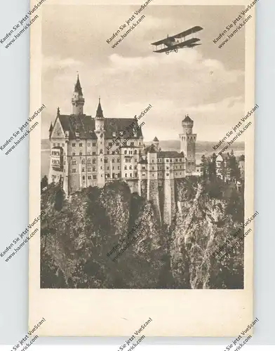 8959 SCHWANGAU - HOHENSCHWANGAU, Flugzeug über Schloß Neuschwanstein
