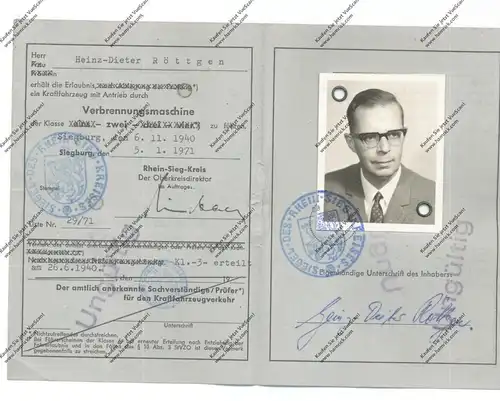 FÜHRERSCHEIN / Driver's licence / Permis de Conduire, 1971, ungültig gestempelt