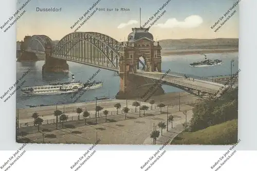 4000 DÜSSELDORF, Rheinbrücke, 20er Jahre, franz. Besetzung
