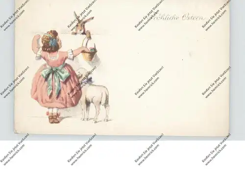 OSTERN - Mädchen mit Osterlamm und Hasen