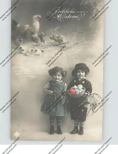 OSTERN - Fröhliche Ostern, gratulierende Kinder, 1913