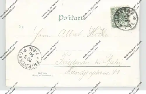 0-6303 BAD ELGERSBURG, Lithographie 1896, Kurhaus, Kuranstalt, Gesamtansicht