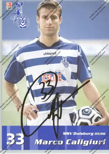 FUSSBALL - MSV DUISBURG - MARCO CALIGIURI, Autogramm