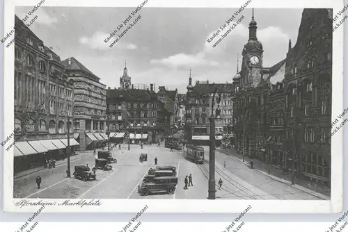 7530 PFORZHEIM, Marktplatz, Strassenbahnen, 1931