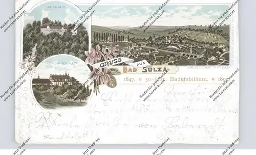 0-5322 BAD SULZA, Lithographie 1897, 50 jähriges Badejubiläum