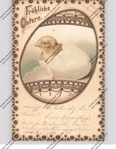 OSTERN - Küken im Ei, Glimmer-Karte, 1901