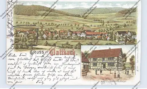 0-6205 DERMBACH - GLATTBACH, Lithographie, Gastwirtschaft Rittweger, Gesamtansicht