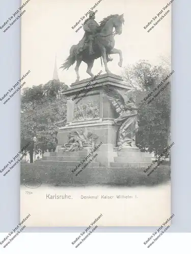 7500 KARLSRUHE, Denkmal Kaiser Wilhelm, ca. 1900