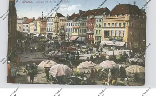 5100 AACHEN, Markt, belebte Szene, 1919