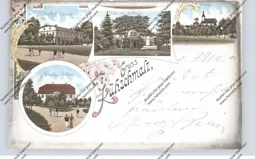 OBER-SCHLESIEN - GROTTKAU - KÜHSCHMALZ, (Oppeln), Lithographie, Villa von Gellhorn, Kirche, Schlösser