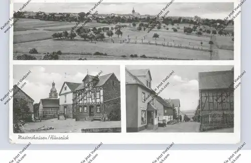 5448 KASTELLAUN - MASTERSHAUSEN, Strassenpartie, Kirche, Gesamtansicht, 1957, kl. Druckstelle