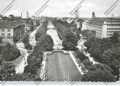 4000 DÜSSELDORF, Königsallee mit Stadtgraben, 1963, aptierter Stempel Mönchengladbach