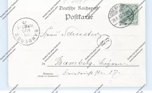 0-6055 OBERHOF, Lithographie 1897, Bahnhof, Hotel Thüringer Hof, Schmücke, Schneekopf....