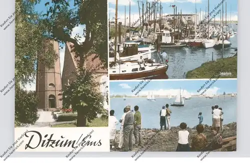2959 JEMGUM - DITZUM, Kirche, Hafen