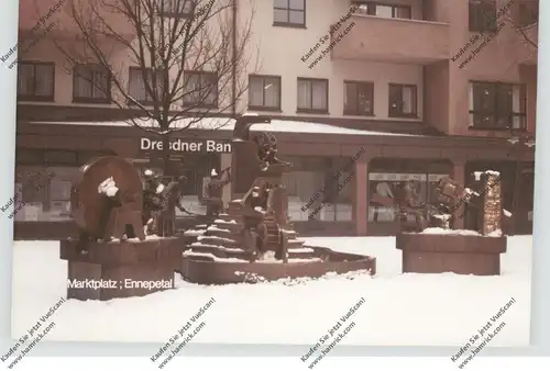 5828 ENNEPETAL, Marktplatz im Schnee, Dresdner Bank