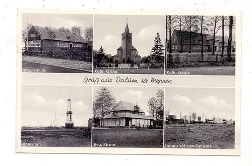 4478 GEESTE - DALUM, Oelwerk, Bohr-Turm, Kirchen, Schulen, kl. Einriss