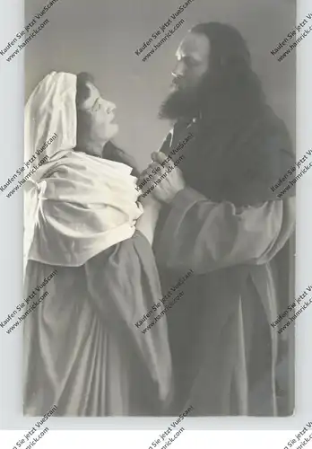 8103 OBERAMMERGAU, Passionsspiele 1910, Abschied Jesu von Maria, rücks. Klebereste