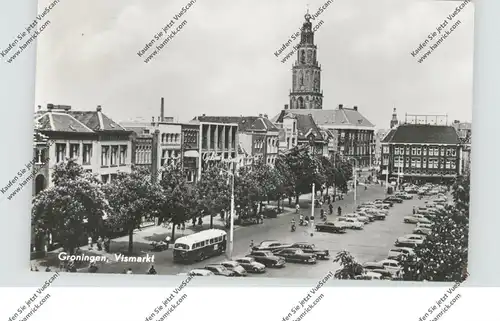 GRONINGEN STAD, Vismarkt, Oldtimer, 1959