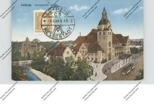 0-7000 LEIPZIG, Zoologischer Garten, Strassenbahn, 1928