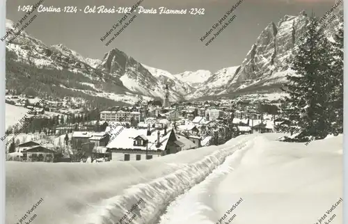 I 32043 CORTINA D'AMPEZZO, Panorama, Maschinen-Stempel OLYMPIA 1956, SCI SALTO COMBINATO