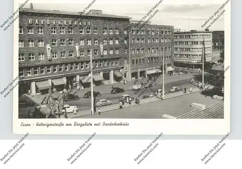 4300 ESSEN, Baedekerhaus, Kettwiger Strasse, Burgplatz, Kaiserdenkmal, Oldtimer, 50er Jahre