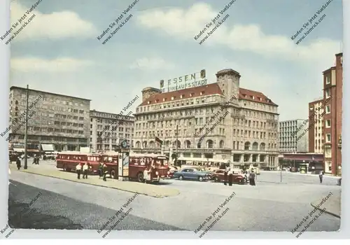 4300 ESSEN, Am Hauptbahnhof, Omnibus-Haltestellen, Oldtimer-Taxen