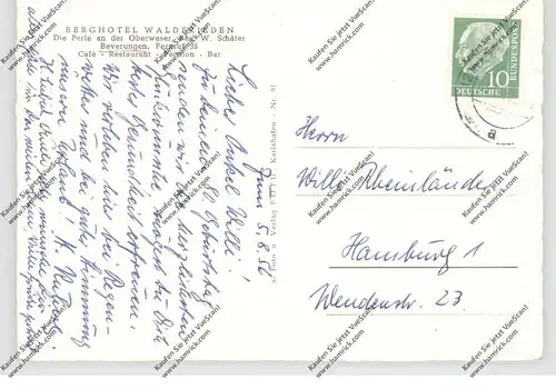 3472 BEVERUNGEN, Berghotel Waldfrieden, Weserdampfer, 1956