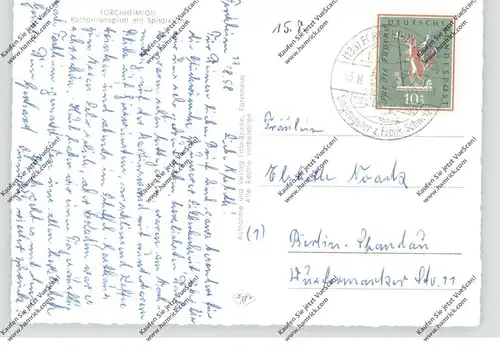 BUND - 1958, Michel 286 Jugend, AK-Einzelfrankatur