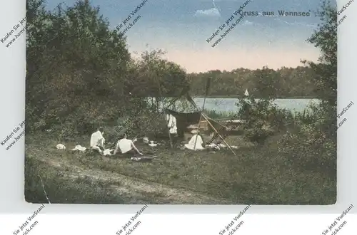 1000 BERLIN - WANNSEE, Pause für die Ruderer / rowing, 1929, kl. Druckstelle