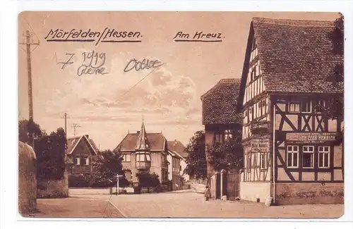 6082 MÖRFELDEN - WALLDORF, Am Kreuz, "Zum Goldenen Apfel", 1919