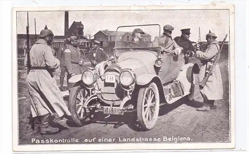 MILITÄR - 1.Weltkrieg, Belgien, Passkontrolle auf einer Landstrasse Belgiens, 1916
