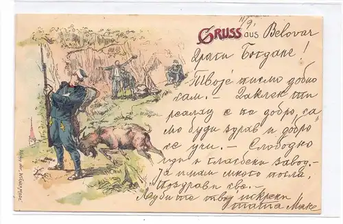 ZIEGEN / Goats / Geiten / Chevers - Humor Militaria, 1899
