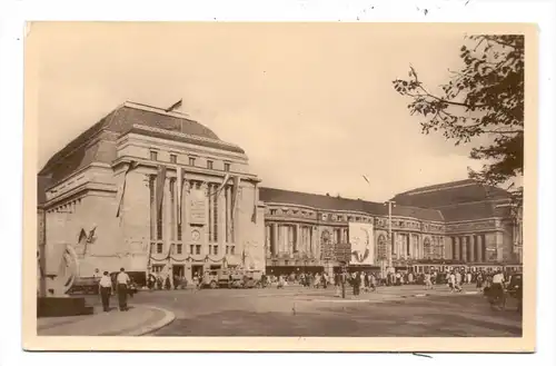 0-7000 LEIPZIG, Hauptbahnhof, 1954, DDR-Propaganda, Wilhelm Pieck
