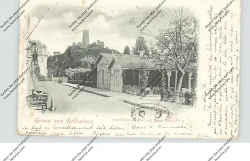 5300 BONN - BAD GODESBERG, Churfürstenstrasse, Blick auf die Godesburg, ca. 1900