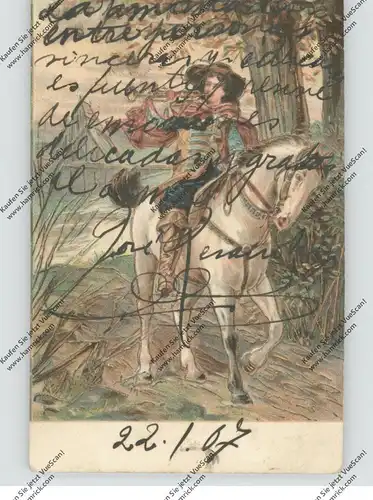 7880 BAD SÄCKINGEN, Der Trompeter von Säckingen, Präge-Karte, vorderseitig beschrieben, 1907