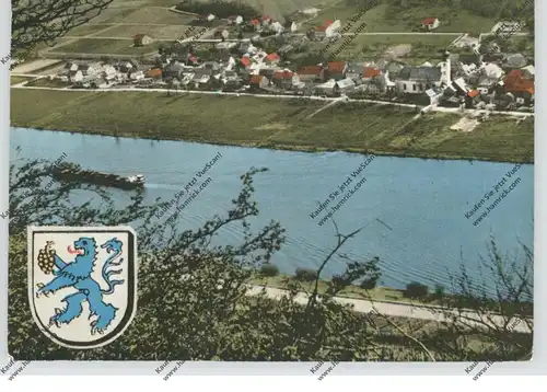 5550 BERNKASTEL - KUES - BRAUNEBERG, Ortsansicht mit Stadtwappen
