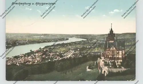 5330 KÖNIGSWINTER, Drachenburg mit Königswinter, 1911, Bahnpost