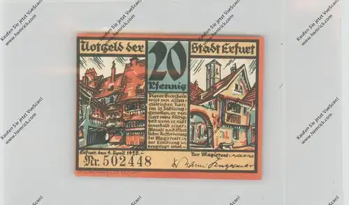 0-5000 ERFURT, Notgeld, Serienscheine 1921, 10 - 75 Pfg.