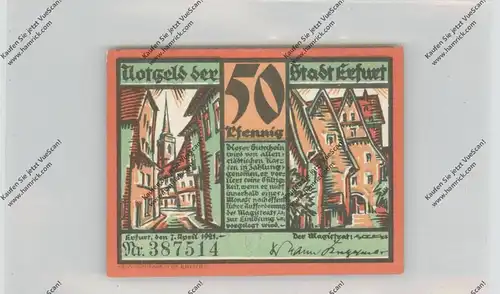 0-5000 ERFURT, Notgeld, Serienscheine 1921, 10 - 75 Pfg.