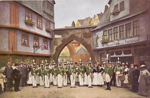 6000 FRANKFURT, 17. Deutsches Bundes- und Goldenes Jubiläums-Schiessen, 1912, Festpostkarte Alt-Frankfurt