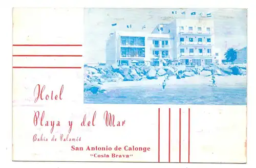 E 17252 SAN ANTONIO DE CALOGNE, Hotel Playa y del Mar, Werbe-Karte