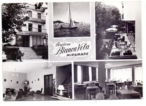 I 47900 RIMINI - MIRAMARE, Pensione Bianca Vela, 1962