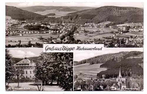 5787 BIGGE - OLSBERG, St.Elisabeth Klinik, Pfarrkirche, Panorama