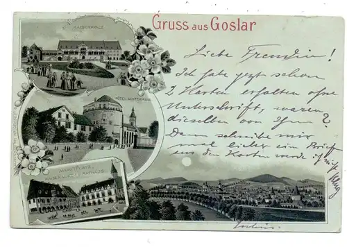 3380 GOSLAR, Lithographie 4-teilig, 1899