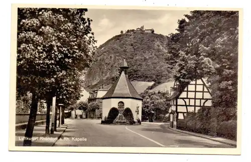 5340 BAD HONNEF, Kapelle, Blick auf den Drachenfels, 1943