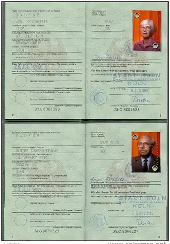 REISEPASS / PASSPORT - Deutschland, Ehepaar, DDR-Visa, komplett, + Schwerbehindertenausweis 2003