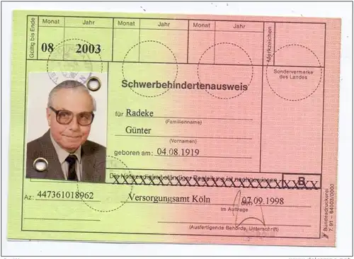 REISEPASS / PASSPORT - Deutschland, Ehepaar, DDR-Visa, komplett, + Schwerbehindertenausweis 2003